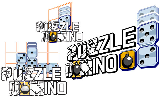 Muteki Corporation - Puzzle Domino - Title Concept Art. Software used: Adobe Illustrator